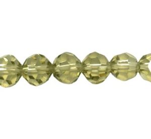 light olive crystal round beads 8mm