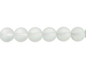 matte clear quartz gemstone round beads 12mm