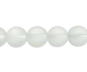 matte clear quartz gemstone round beads 12mm