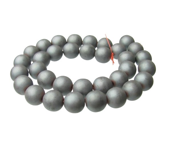 matte hematite gemstone beads round 12mm