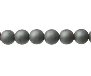matte hematite gemstone beads round 12mm