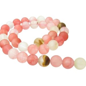 matte watermelon quartz gemstone beads 10mm