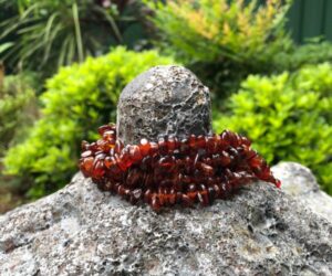 orange garnet chip beads natural crystals