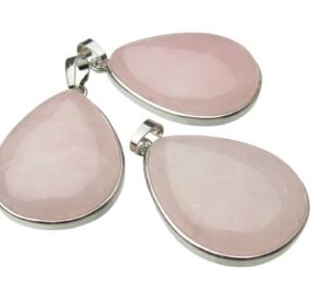 rose quartz drop gemstone pendant