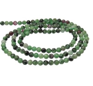 ruby zoisite faceted 3mm gemstone beads