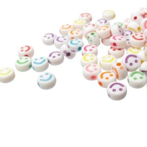 smiley face acrylic beads plastic
