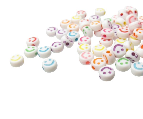 smiley face acrylic beads plastic