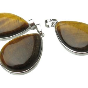 tiger eye drop gemstone pendant