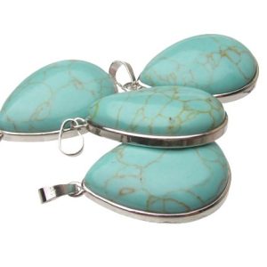 Turquoise teardrop gemstone pendant