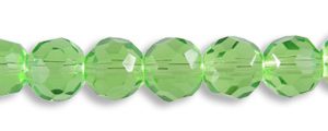 Soft Green Crystal Round Beads [strand] - 6mm