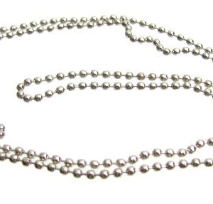 Silver Toned Ball Chain Necklace - 60cm [each]