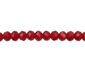 Cherry Red Crystal Rondelle Beads [strand] - 4x6mm