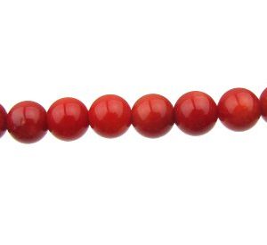 Red Coral Round Beads - 6mm [strand]