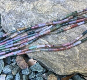 fancy jasper gemstone beads tube shaped