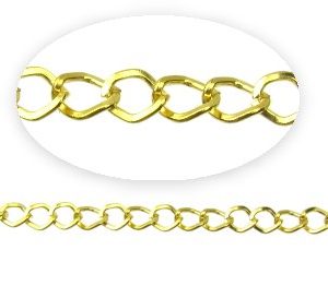 Gold Toned Angular Curb Chain - 7x5mm [per metre]