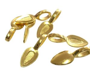 gold glue on pendant bails flat