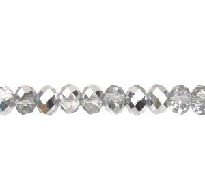 Half Silver/Clear Crystal Rondelle Beads [strand] - 6x8mm