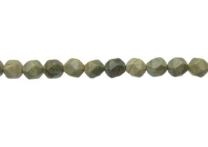silver leaf jasper faceted nugget beads