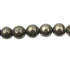 Pyrite Gemstone Round Beads - 10mm [strand]