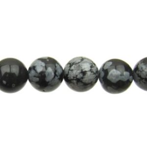Snowflake Obsidian Round Gemstone Beads - 10mm [strand]