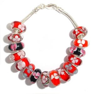 Sterling Silver Core Beads - Reds - 10pack.