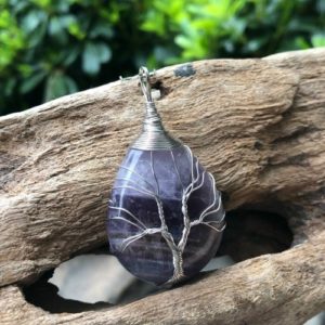 amethyst tree of life gemstone pendant