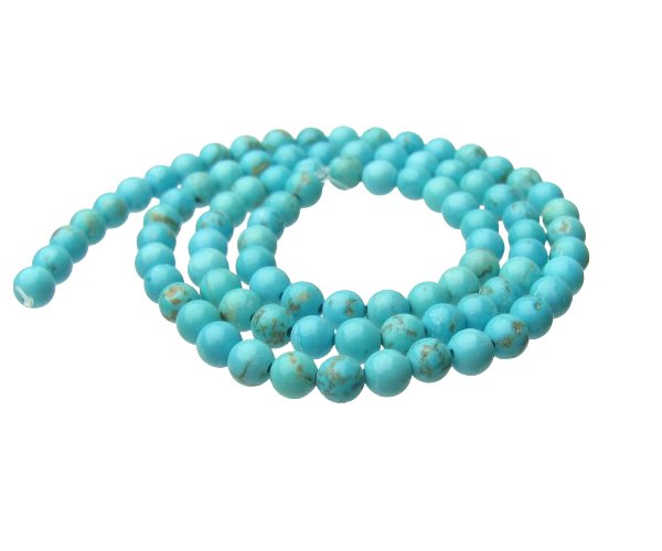 turquoise magnesite gemstone round beads 4mm natural