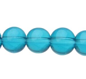 aqua blue glass round beads 10mm