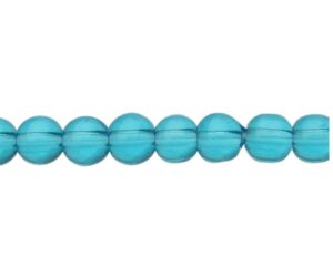 4mm aqua blue glass round beads