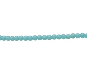 milky blue glass round beads 4mm