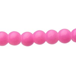 solid pink glass beads 4mm