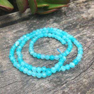 amazonite 3mm faceted round gemstone beads