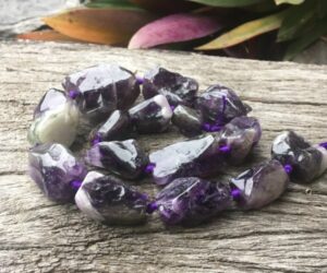 Amethyst large tumbled nugget beads