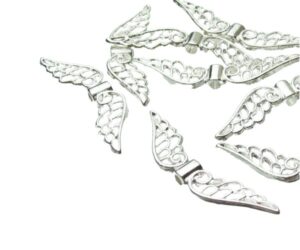 silver filigree angel wings