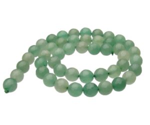 Green Aventurine faceted gemstone round beads 8mm