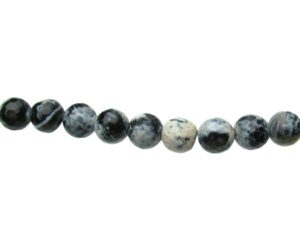 Black and white faceted agate beads