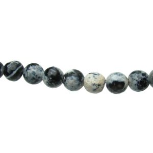 Black and white faceted agate beads