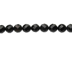 black onyx faceted round beads 10mm
