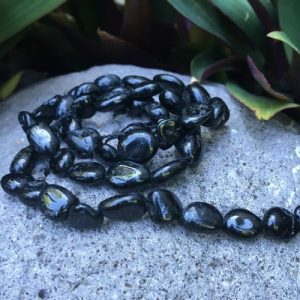 black tourmaline pebble gemstone beads