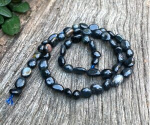 blue tiger's eye pebble gemstone beads