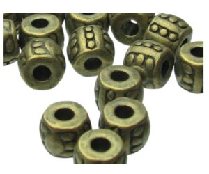 bronze barrel metal beads