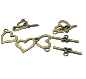 bronze heart toggle clasp