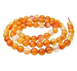 banded carnelian faceted 6mm round gemstone beads