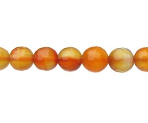banded carnelian 6mm round beads