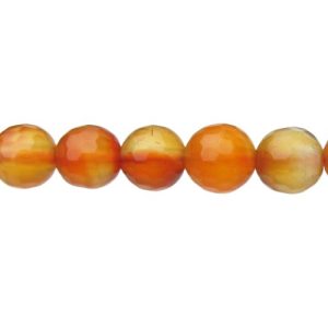 banded carnelian 6mm round beads