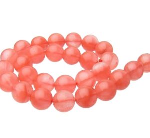 cherry quartz 14mm round beads
