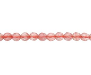 cherry quartz faceted round gemstone beads 4mm