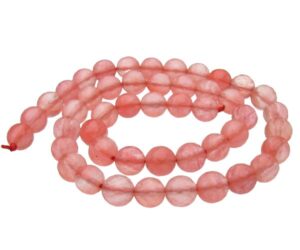 Cherry Quartz faceted 8mm round beads