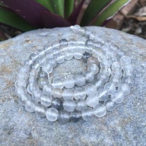 cloud quartz 6mm round gemstone beads