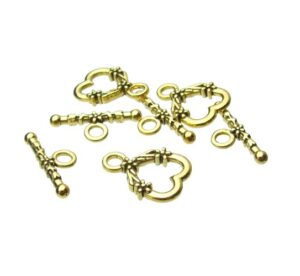 gold toggle heart clasp